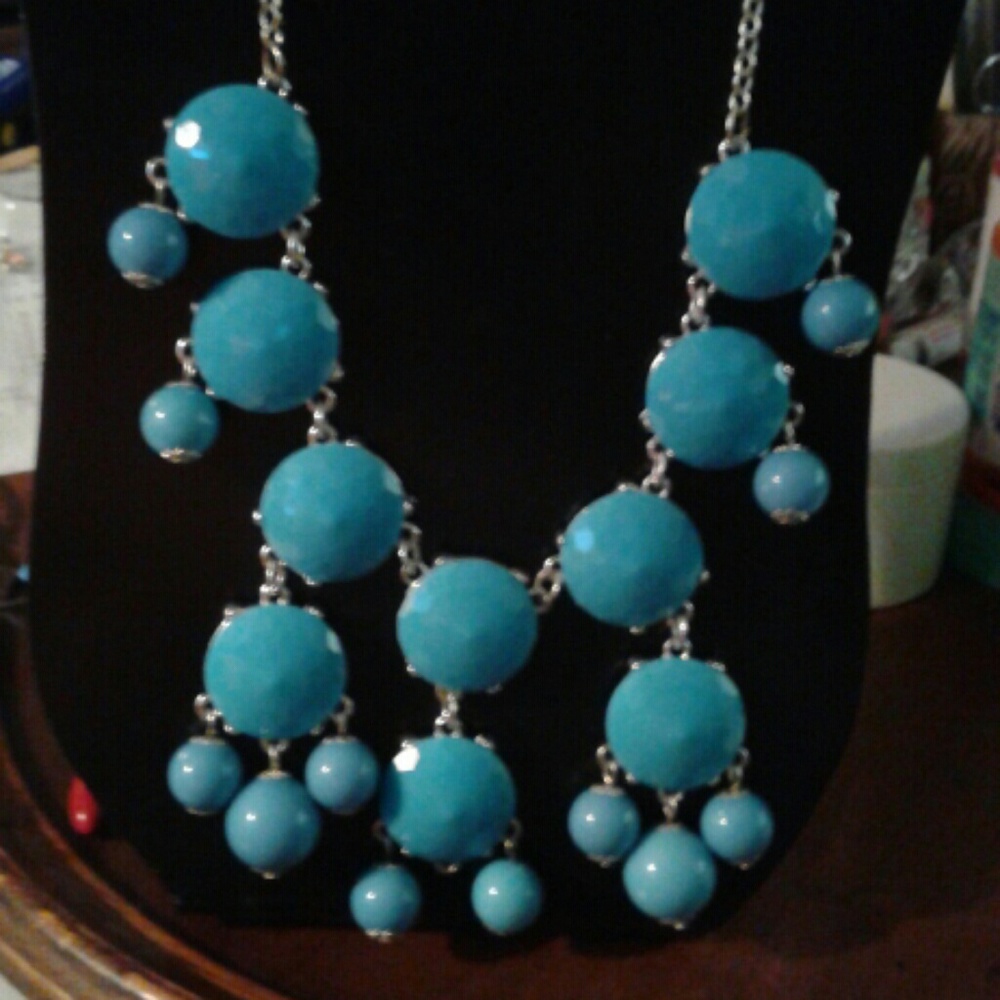 Jane Stone aqua statement necklace